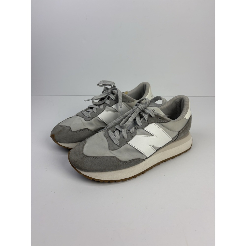 New Balance 237 V1 Women's Shoes 8.5 Gray White Suede Lace Up Sneakers WS237NM